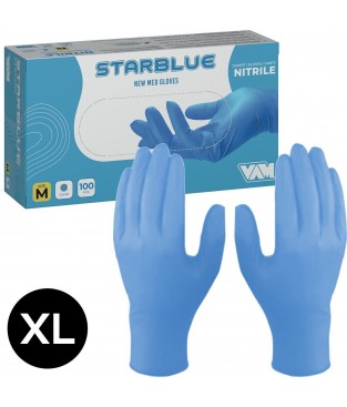 Guanti Nitrile Blu XL Estetista Ceretta Onicotecnica Tatuaggi 100pz No Polvere