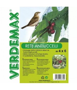 Rete Telo Anti uccelli per il giardino 4x6m Verdemax